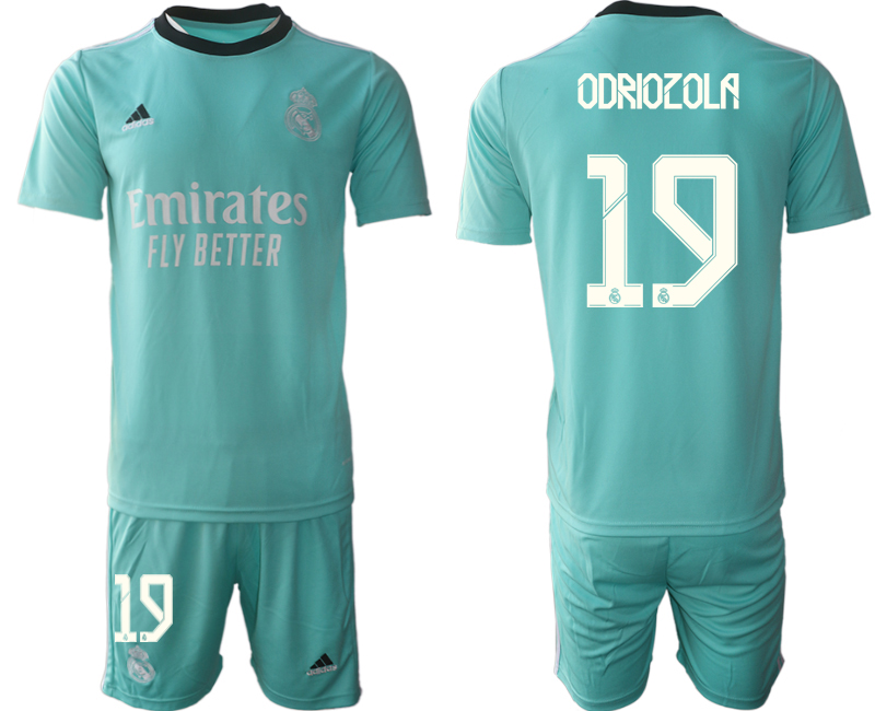 Men 2021-2022 Club Real Madrid second away Light blue #19 Soccer Jersey->real madrid jersey->Soccer Club Jersey